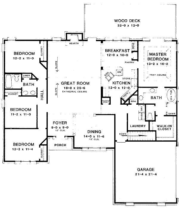 House Blueprint - European Floor Plan - Main Floor Plan #10-103