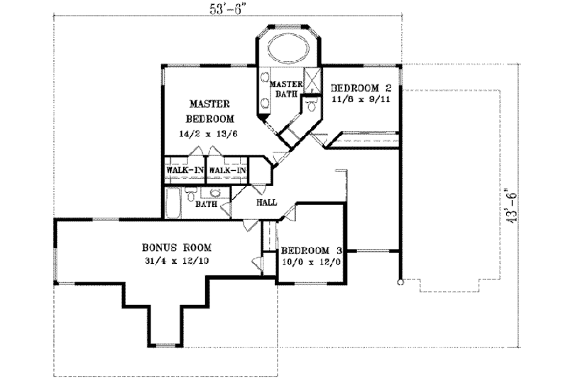 Dream House Plan - Floor Plan - Upper Floor for Traditional House Plan #1-963 - 3 bed, 2.5 bath