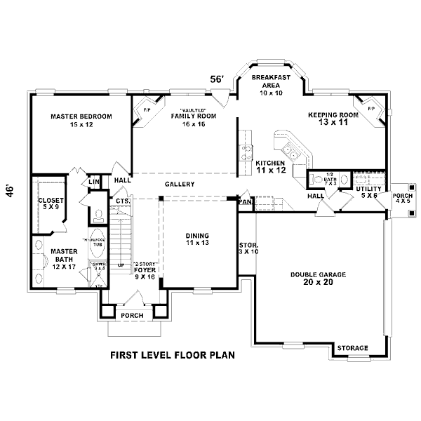 Traditional Floor Plan - Main Floor Plan #81-13843