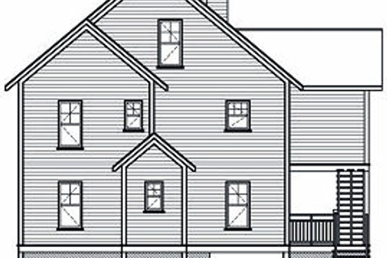 Exterior - Rear Elevation for Traditional House Plan #23-869 - 5 bed, 3.5 bath