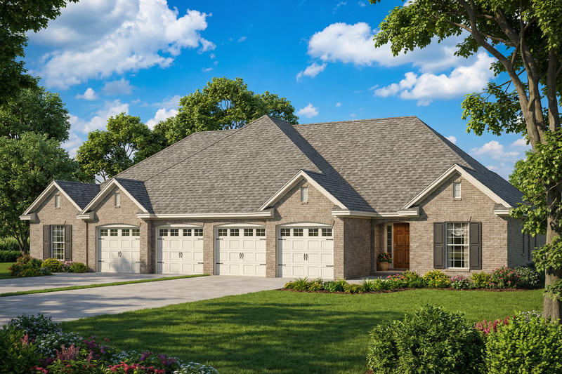 House Blueprint - Exterior - Front Elevation 3 for European House Plan #17-1080 - 3 bed, 2 bath