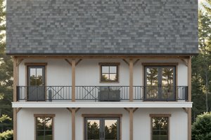 Exterior - Rear Elevation for Farmhouse House Plan #21-499 - 2 bed, 2 bath