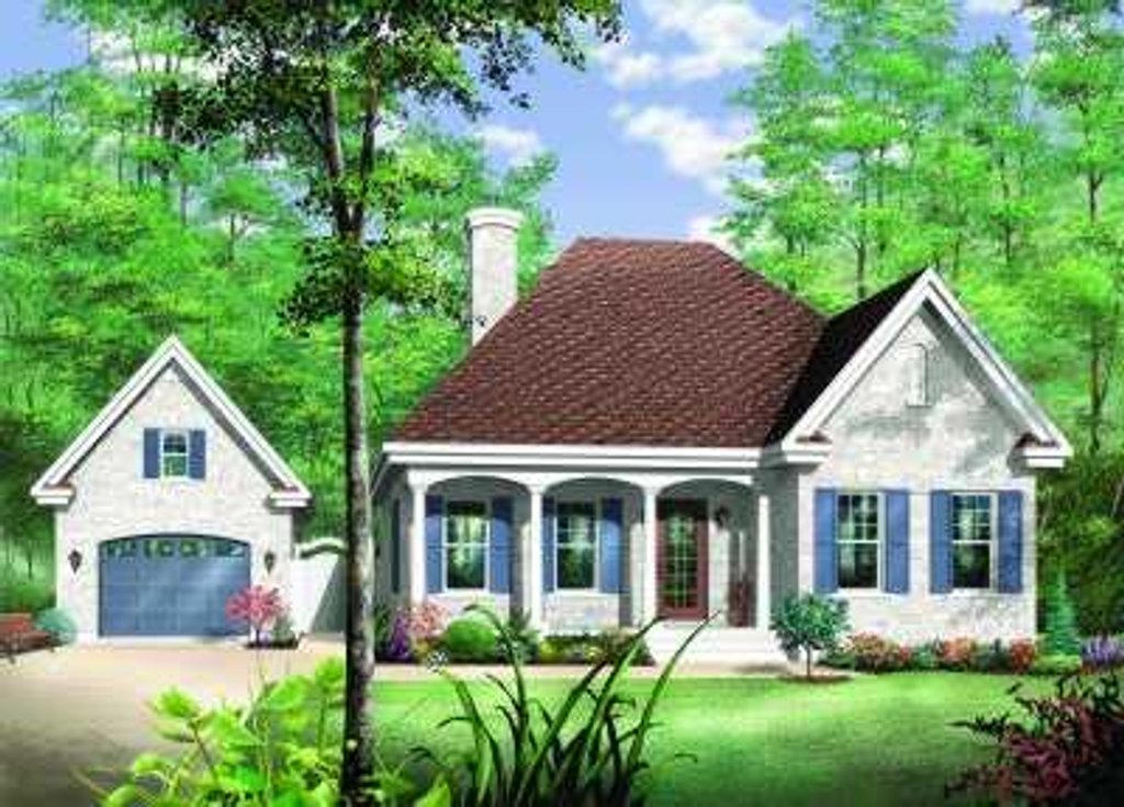 Farmhouse Style House Plan - 2 Beds 1 Baths 1072 Sq/Ft Plan #23-347