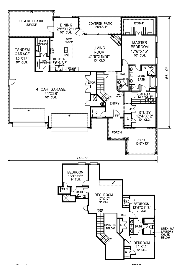 Craftsman Floor Plan - Main Floor Plan #65-541