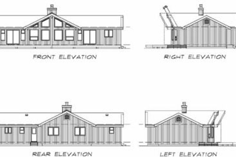 Architectural House Design - Exterior - Rear Elevation 4 for Cabin House Plan #47-315 - 3 bed, 2 bath
