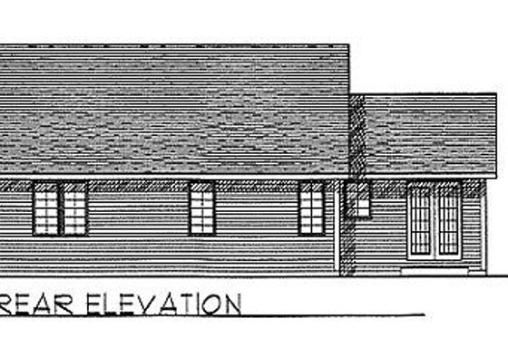 Exterior - Rear Elevation for Traditional House Plan #70-121 - 3 bed, 2 bath