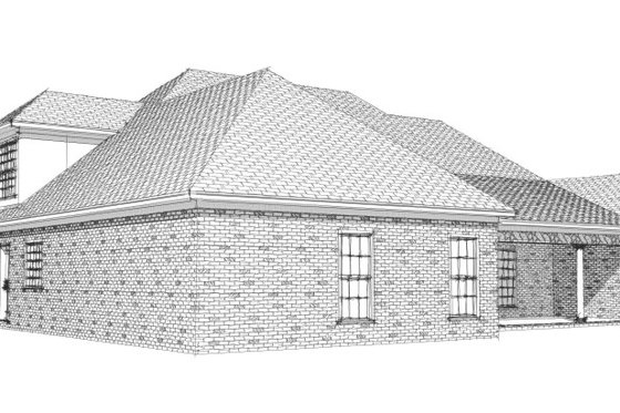 Exterior - Rear Elevation 1 for European House Plan #63-187 - 4 bed, 2.5 bath