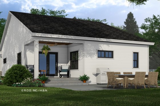 Exterior - Rear Elevation 1 for Farmhouse House Plan #51-1328 - 3 bed, 2 bath