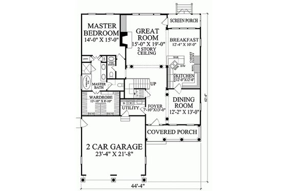 Floor Plan - Main Floor for Southern House Plan #137-189 - 4 bed, 4.5 bath