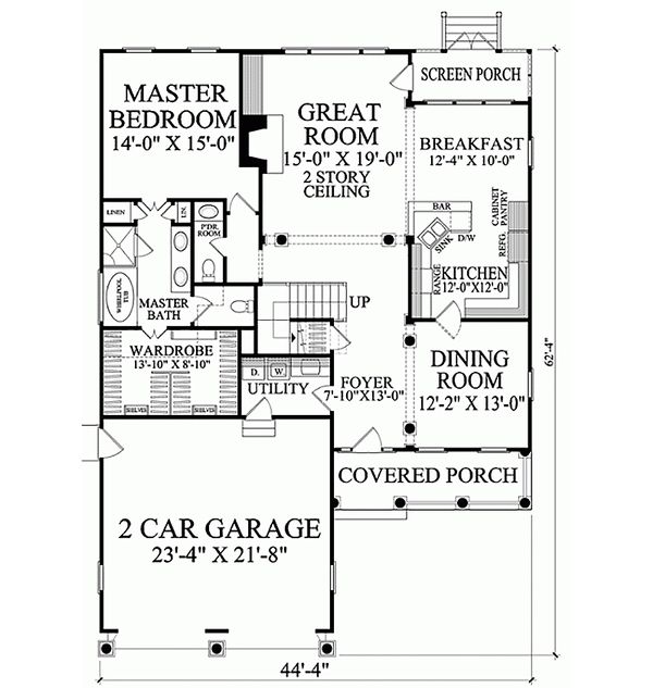 Home Plan - Southern Floor Plan - Main Floor Plan #137-189