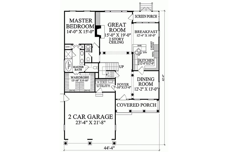 Architectural House Design - Floor Plan - Main Floor for Southern House Plan #137-189 - 4 bed, 4.5 bath