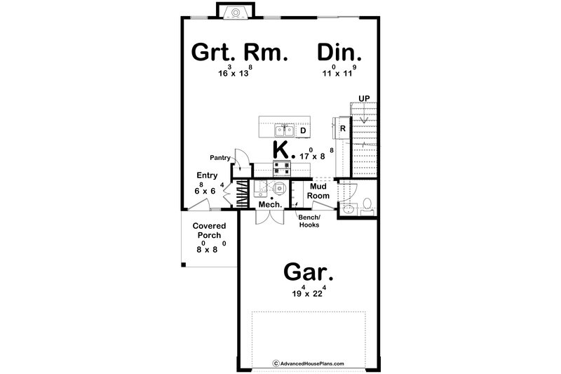 Home Plan - Floor Plan - Main Floor for Modern House Plan #455-530 - 3 bed, 2.5 bath