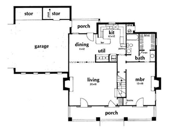 Architectural House Design - Traditional Floor Plan - Main Floor Plan #36-138