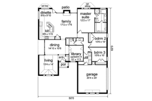 Floor Plan - Main Floor for Traditional House Plan #84-455 - 3 bed, 2 bath