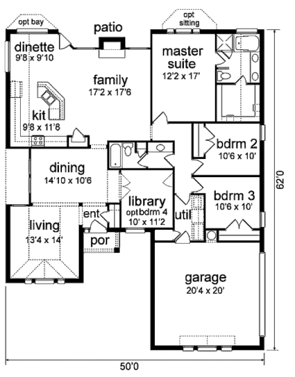 Traditional Floor Plan - Main Floor Plan #84-455
