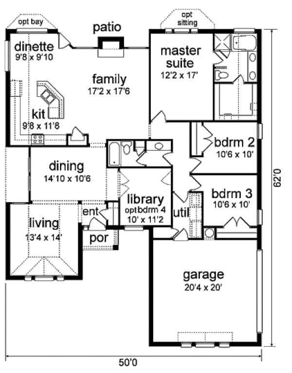 Home Plan - Traditional Floor Plan - Main Floor Plan #84-455