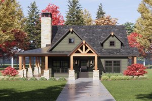 Exterior - Front Elevation 4 for Craftsman House Plan #1096-154 - 2 bed, 2 bath