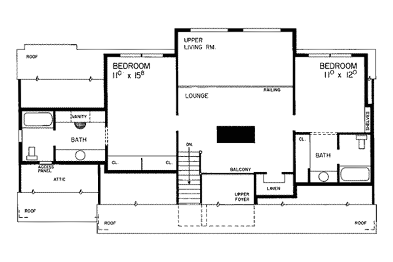 Home Plan - Floor Plan - Upper Floor for Traditional House Plan #72-300 - 3 bed, 5 bath