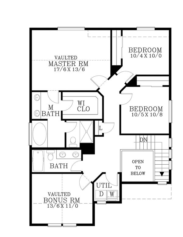 Craftsman Floor Plan - Upper Floor Plan #53-503