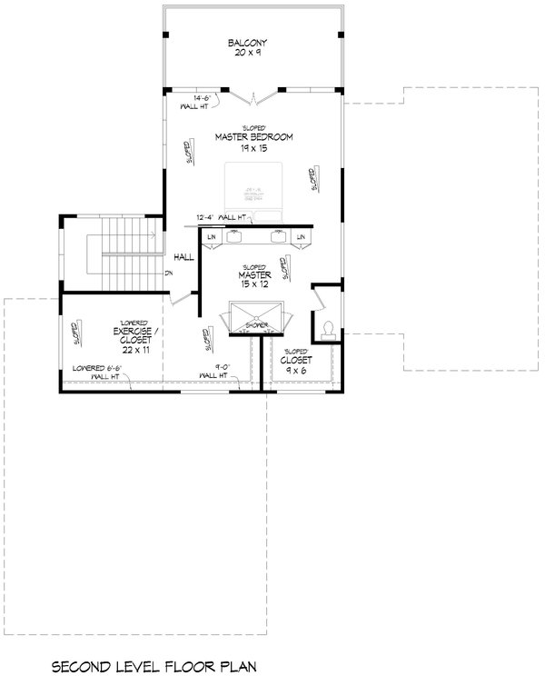 House Blueprint - Contemporary Floor Plan - Upper Floor Plan #932-1053