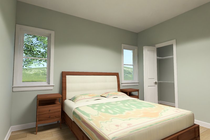 Architectural House Design - Interior - Master Bedroom 1 for Cottage House Plan #513-2456 - 2 bed, 2 bath
