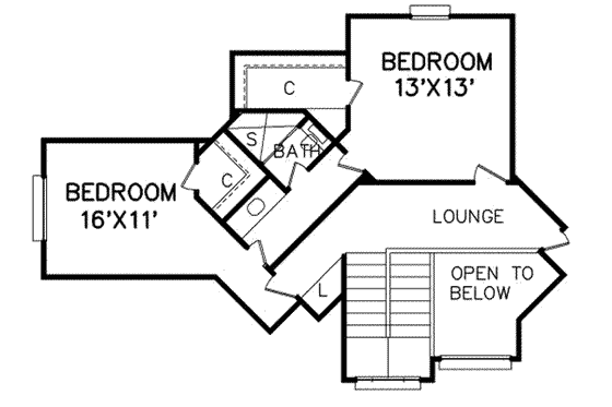 Floor Plan - Upper Floor for Traditional House Plan #65-267 - 4 bed, 3 bath