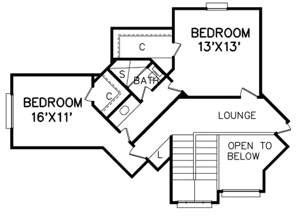 Traditional Floor Plan - Upper Floor Plan #65-267