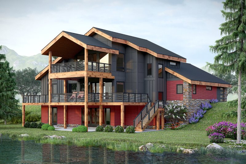 Dream House Plan - Exterior - Rear Elevation for Beach House Plan #932-1073 - 3 bed, 3 bath