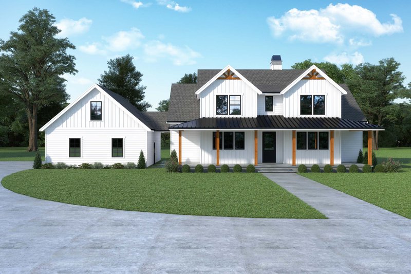 Dream House Plan - Farmhouse Exterior - Front Elevation Plan #1070-169
