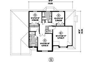 Floor Plan - Upper Floor for Traditional House Plan #25-4610 - 4 bed, 3 bath