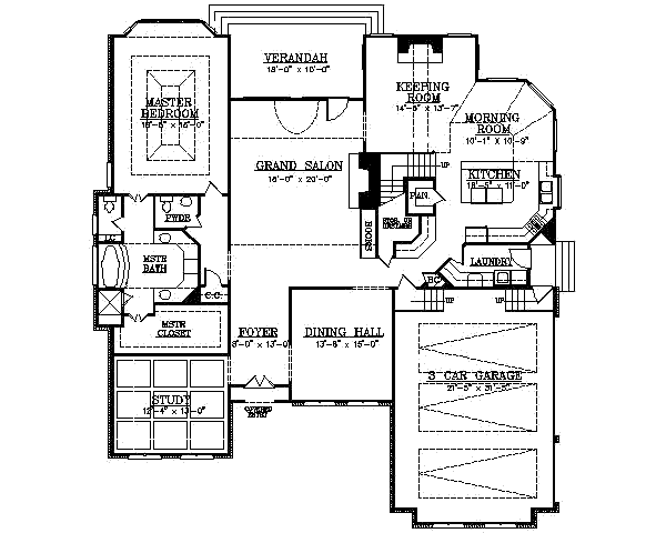 Dream House Plan - European Floor Plan - Main Floor Plan #119-237