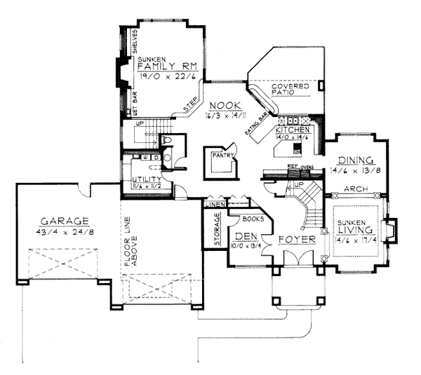 House Blueprint - European Floor Plan - Main Floor Plan #93-212