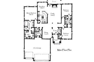 Floor Plan - Main Floor for Craftsman House Plan #921-22 - 3 bed, 2.5 bath