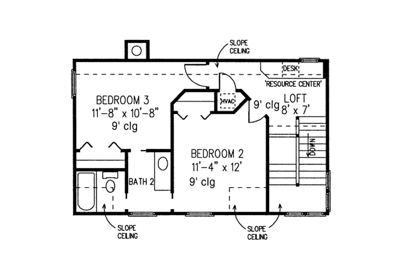 House Plan Design - Floor Plan - Upper Floor for Country House Plan #410-305 - 3 bed, 2.5 bath