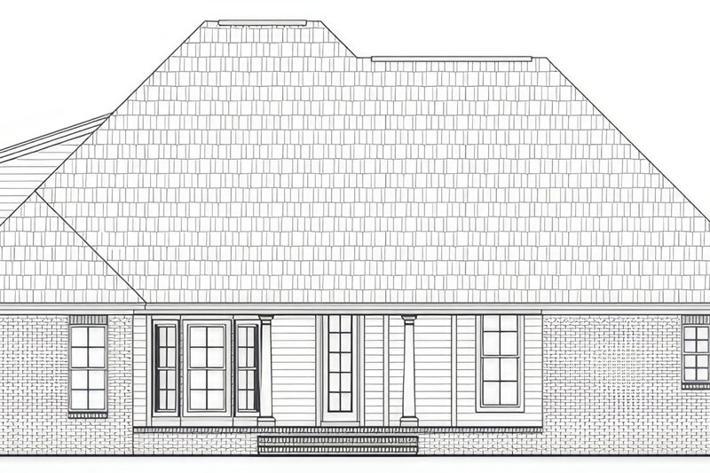House Blueprint - Exterior - Rear Elevation for European House Plan #21-575 - 3 bed, 2 bath
