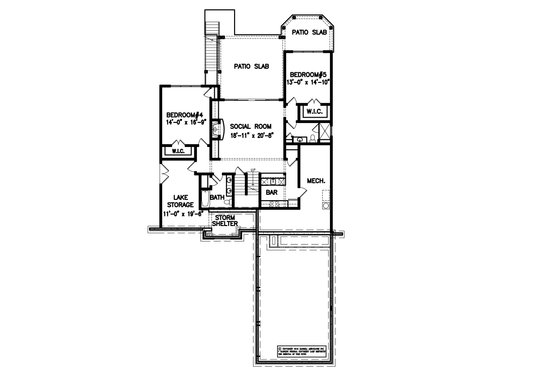 Floor Plan - Lower Floor for Farmhouse House Plan #54-507 - 3 bed, 3 bath