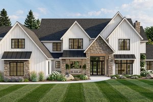 Architectural House Design - Exterior - Front Elevation for Farmhouse House Plan #1064-296 - 4 bed, 4.5 bath