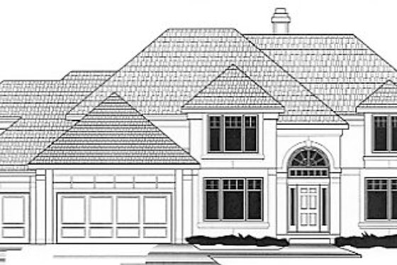 Exterior - Front Elevation for Traditional House Plan #67-244 - 4 bed, 4 bath
