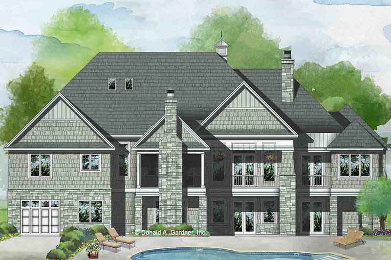 Dream House Plan - Exterior - Rear Elevation 2 for Traditional House Plan #929-1042 - 5 bed, 5 bath