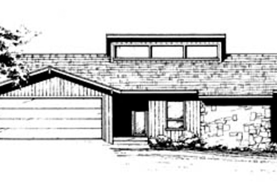 Exterior - Front Elevation for Ranch House Plan #10-126 - 3 bed, 2 bath