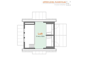 Floor Plan - Upper Floor for Cabin House Plan #556-2 - 1 bed, 1 bath