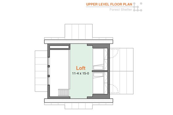 Floor Plan - Upper Floor for Cabin House Plan #556-2 - 1 bed, 1 bath
