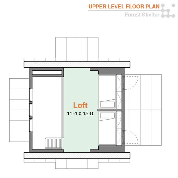 Cabin Floor Plan - Upper Floor Plan #556-2