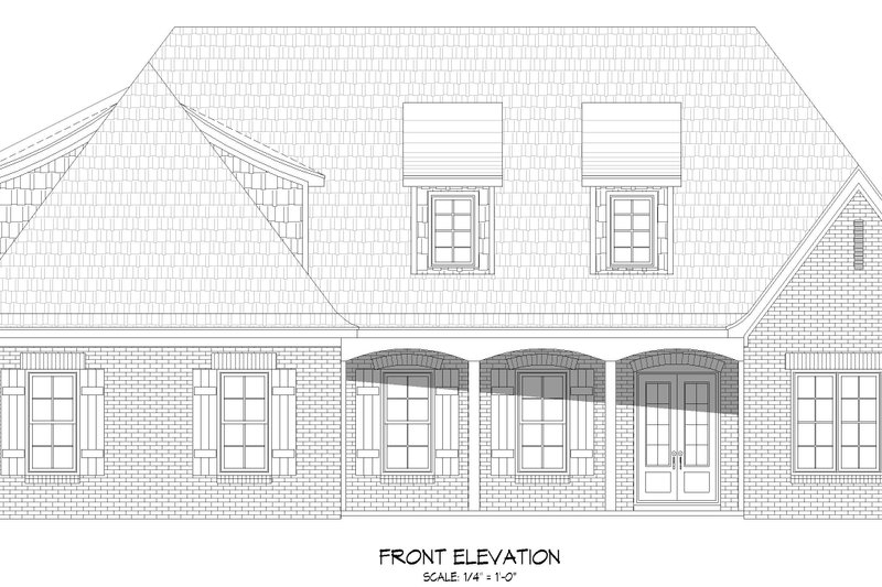 House Blueprint - Exterior - Front Elevation 3 for Traditional House Plan #932-456 - 3 bed, 3.5 bath