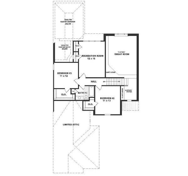 European Floor Plan - Upper Floor Plan #81-271