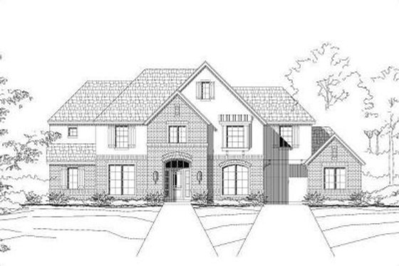 Exterior - Front Elevation for European House Plan #411-566 - 5 bed, 3.5 bath