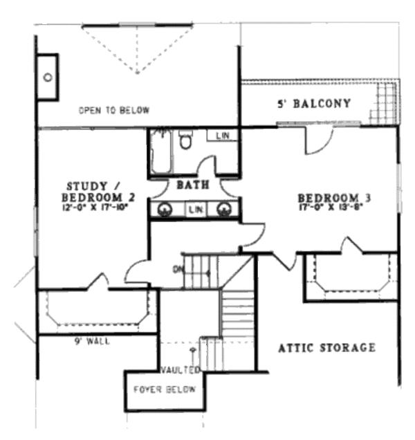 European Floor Plan - Upper Floor Plan #17-2279