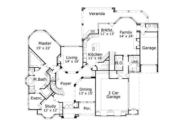 Traditional Floor Plan - Main Floor Plan #411-145