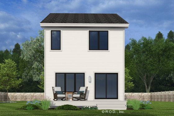 Exterior - Rear Elevation 1 for Farmhouse House Plan #51-1309 - 2 bed, 2.5 bath