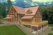 Log Style House Plan - 2 Beds 3 Baths 4398 Sq/Ft Plan #117-111 